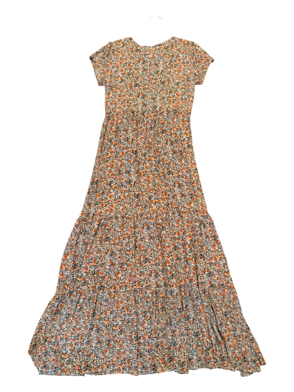 NATURAL LIFE Evangeline Orange and Cream Floral Maxi Dress sz M - Picture 6 of 10